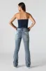 Embroidered Pocket Flare Jean sold by Urban Planet