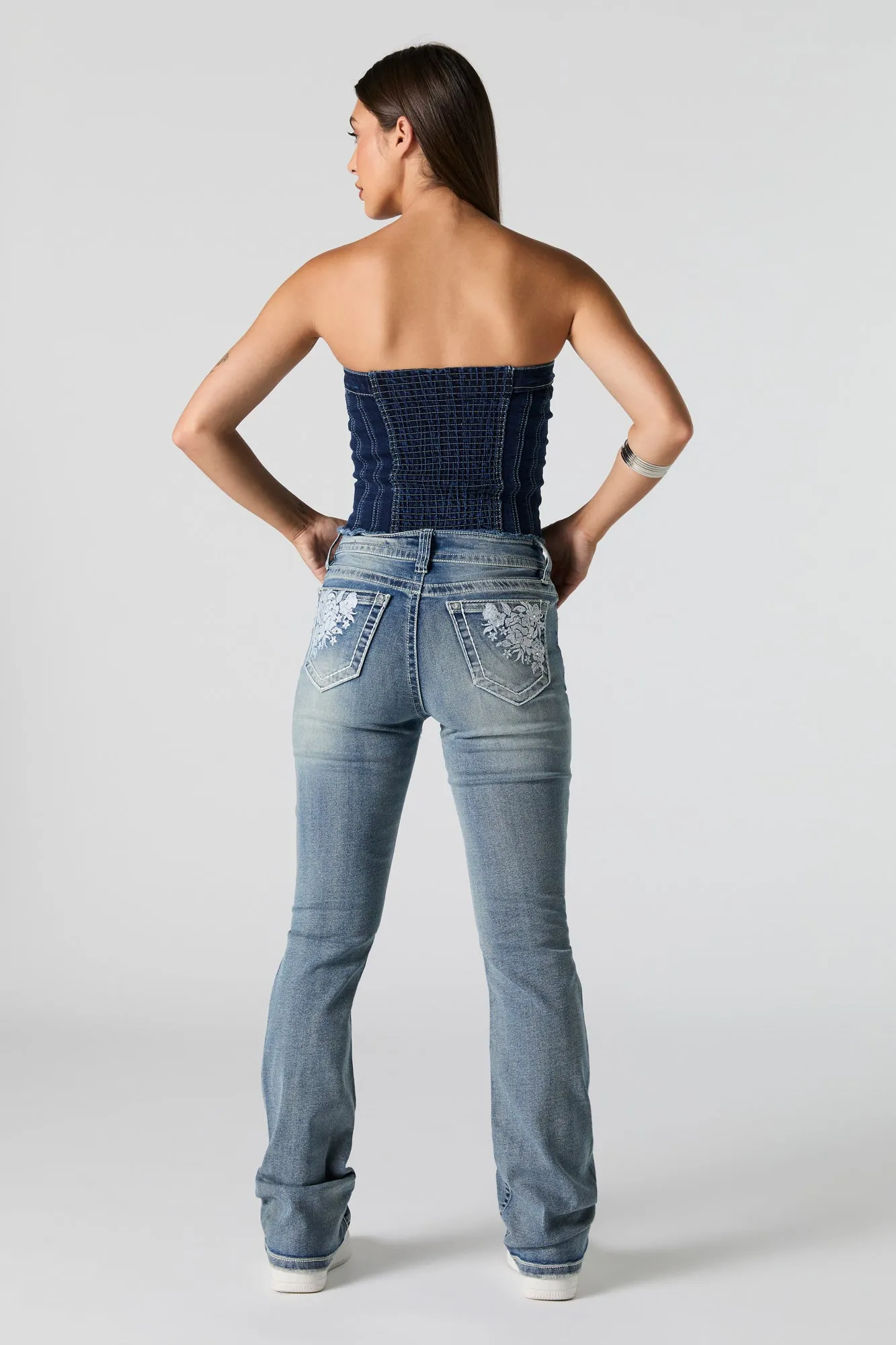 Embroidered Pocket Flare Jean sold by Urban Planet product image thumbnail 3