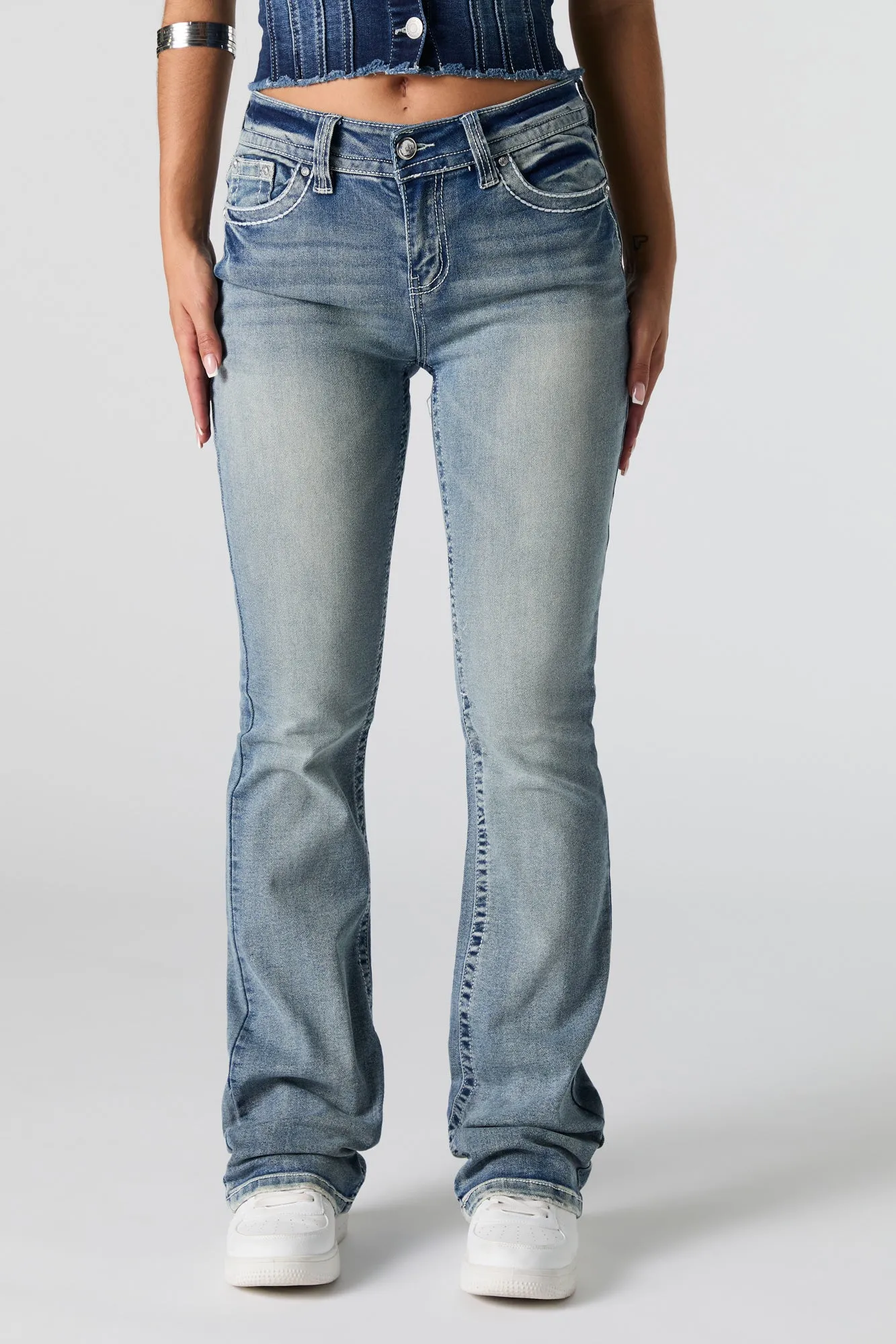 Embroidered Pocket Flare Jean sold by Urban Planet product image thumbnail 2