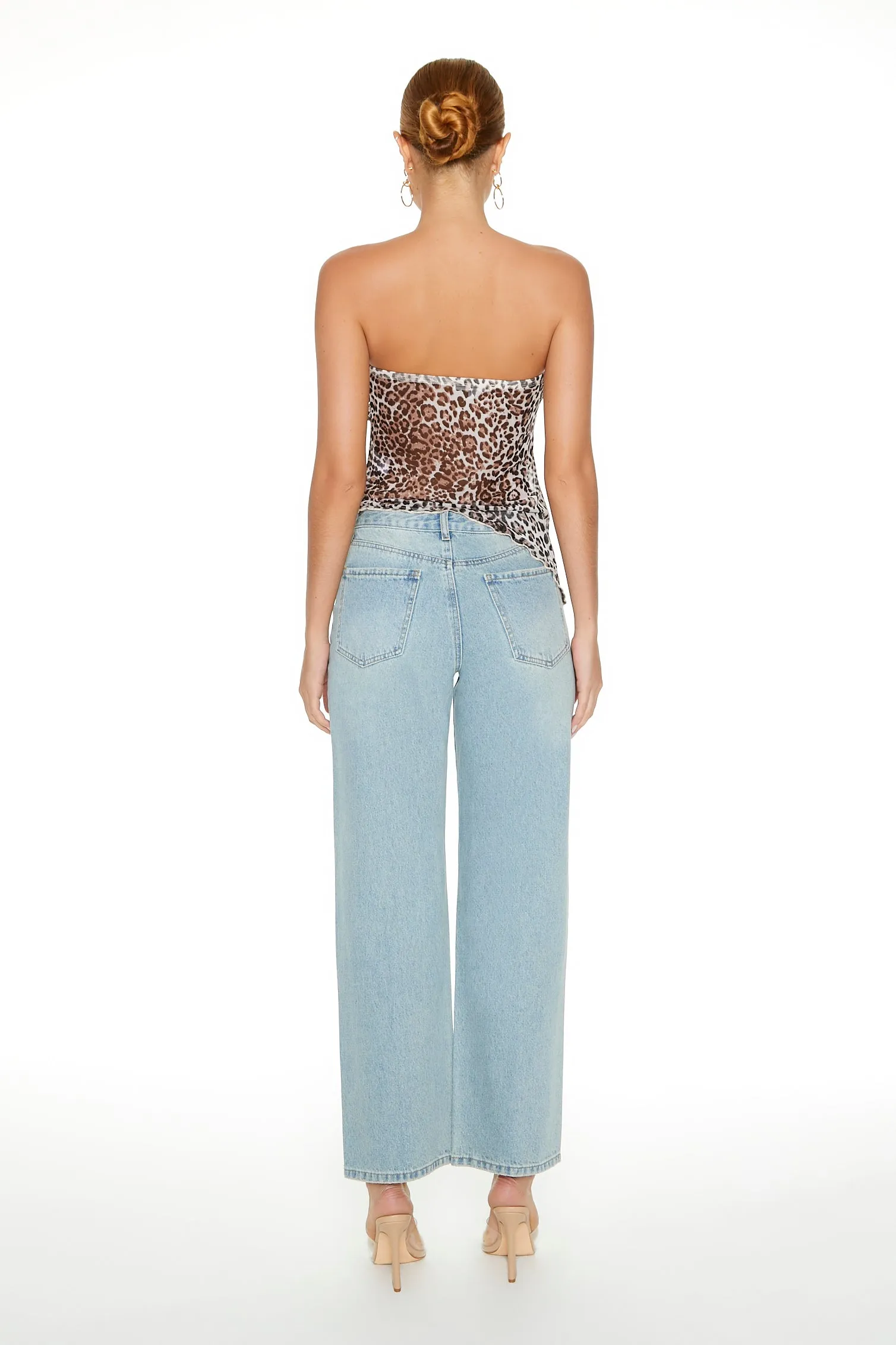 Jean à jambe semi-évasée clouté à taille haute sold by Urban Planet product image thumbnail 2