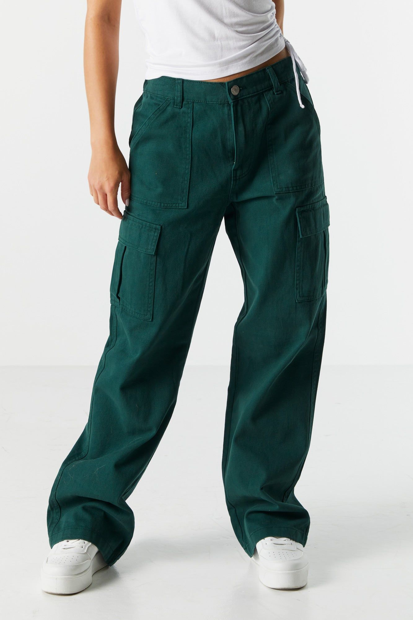 Jean cargo à jambe droite avec taille élastique sold by Urban Planet product image thumbnail 11