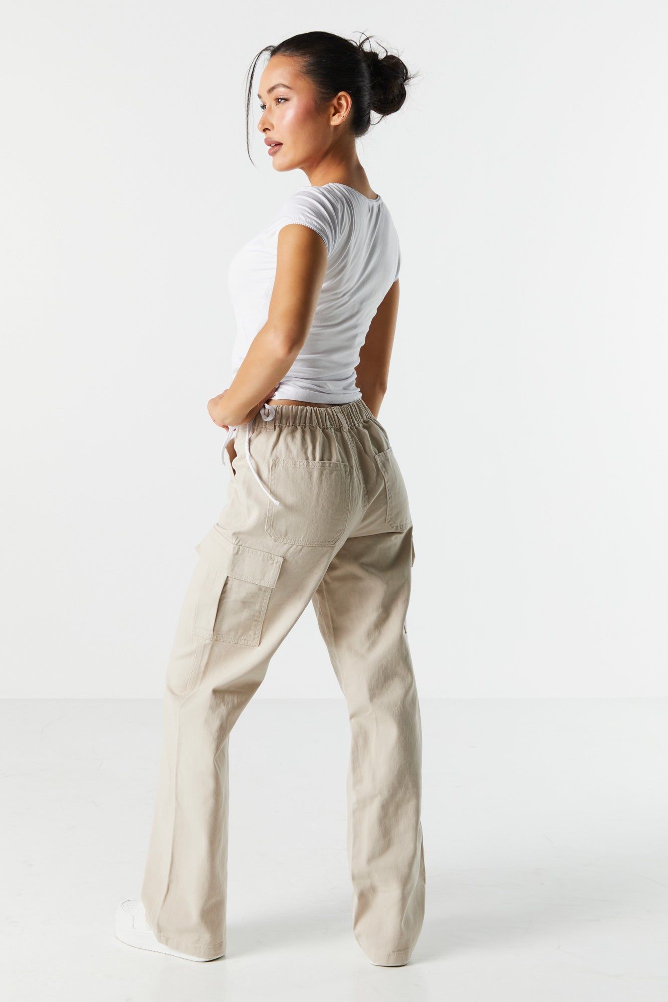 Jean cargo à jambe droite avec taille élastique sold by Urban Planet product image thumbnail 9