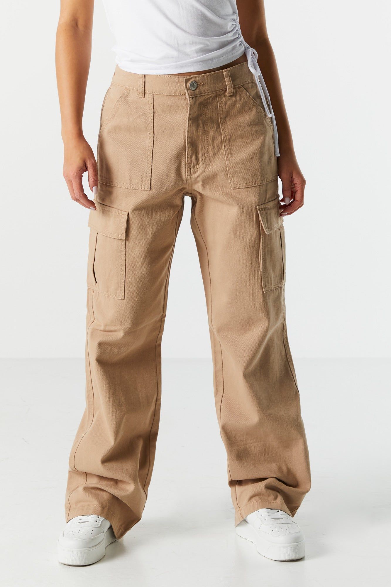 Jean cargo à jambe droite avec taille élastique sold by Urban Planet product image thumbnail 2