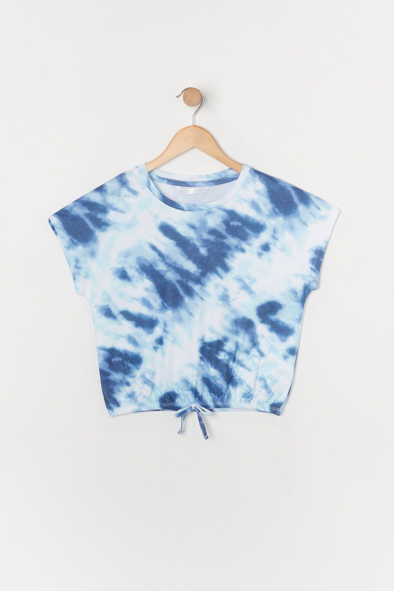 Girls Blue Tie Dye Print Front Tie Top sold by Urban Planet