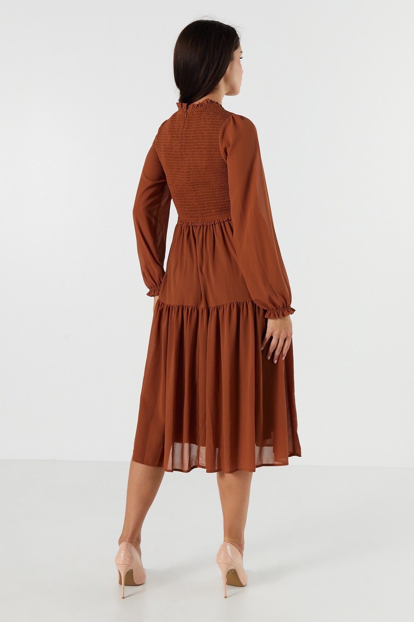 Smocked Tiered Long Sleeve Maxi Dress sold by Urban Planet product image thumbnail 2