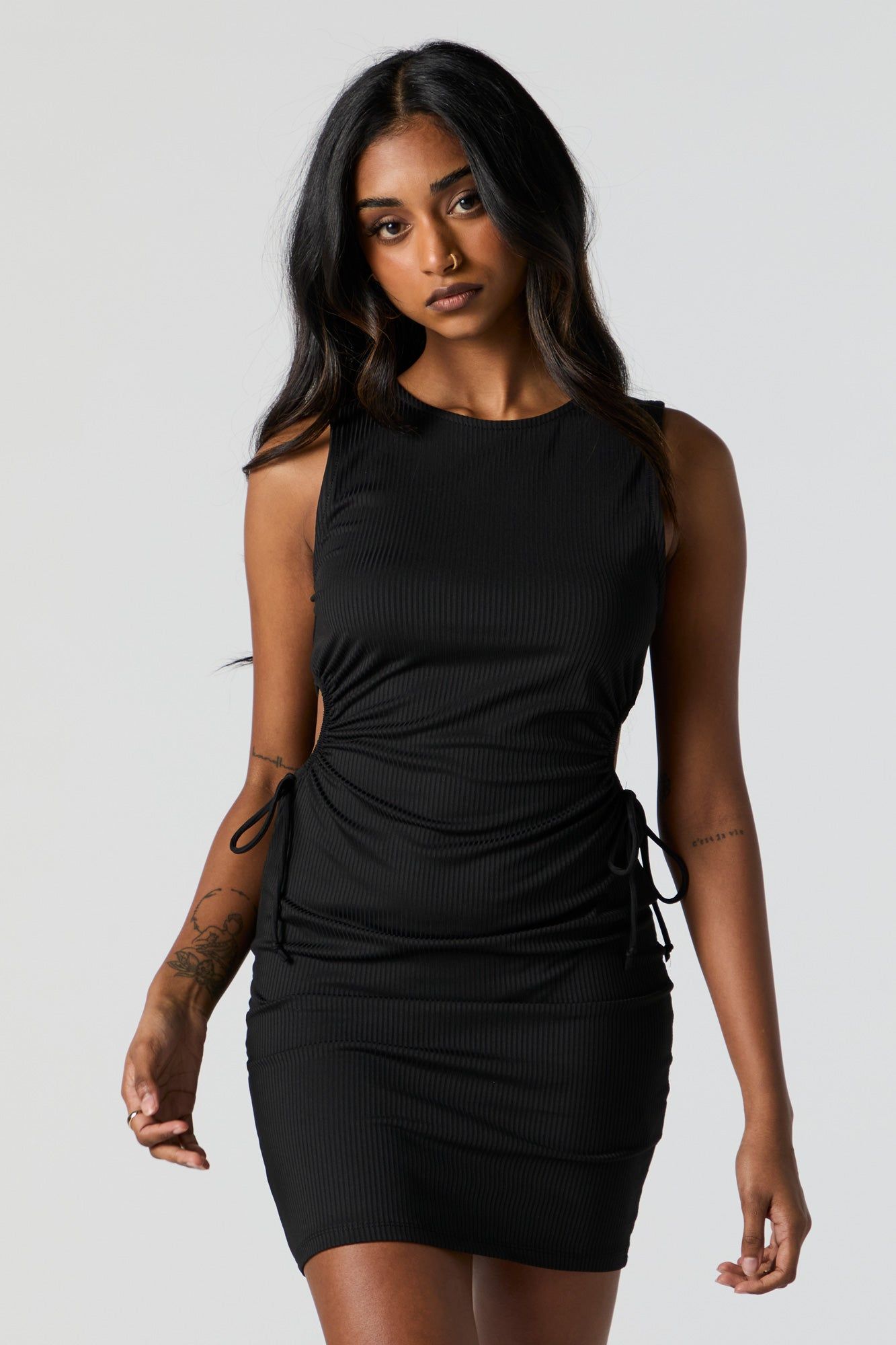 Ribbed Side Keyhole Mini Dress sold by Urban Planet product image thumbnail 4