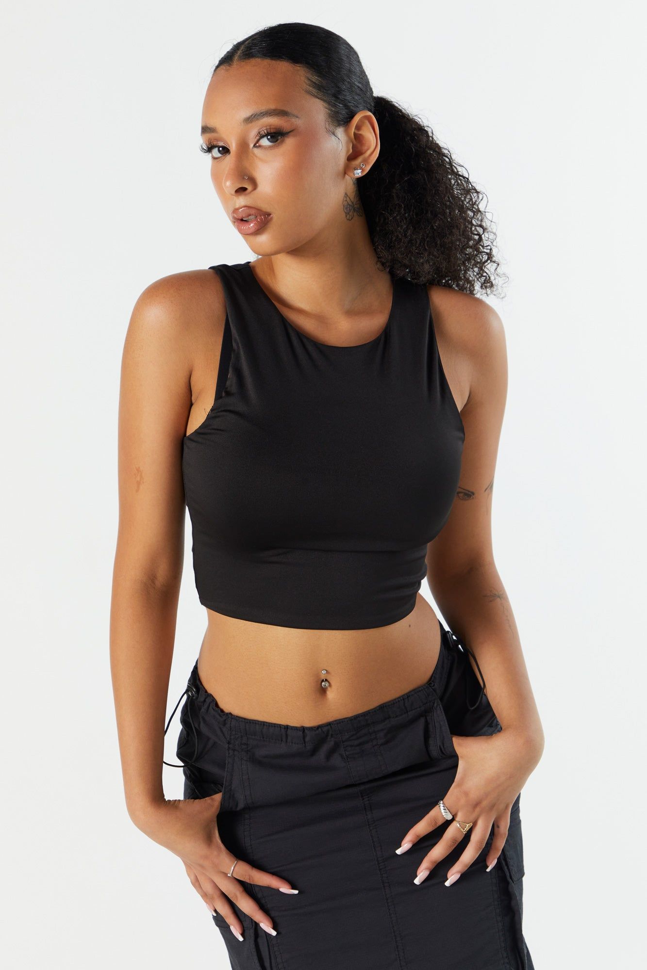 Contour Cropped Tank Top sold by Urban Planet