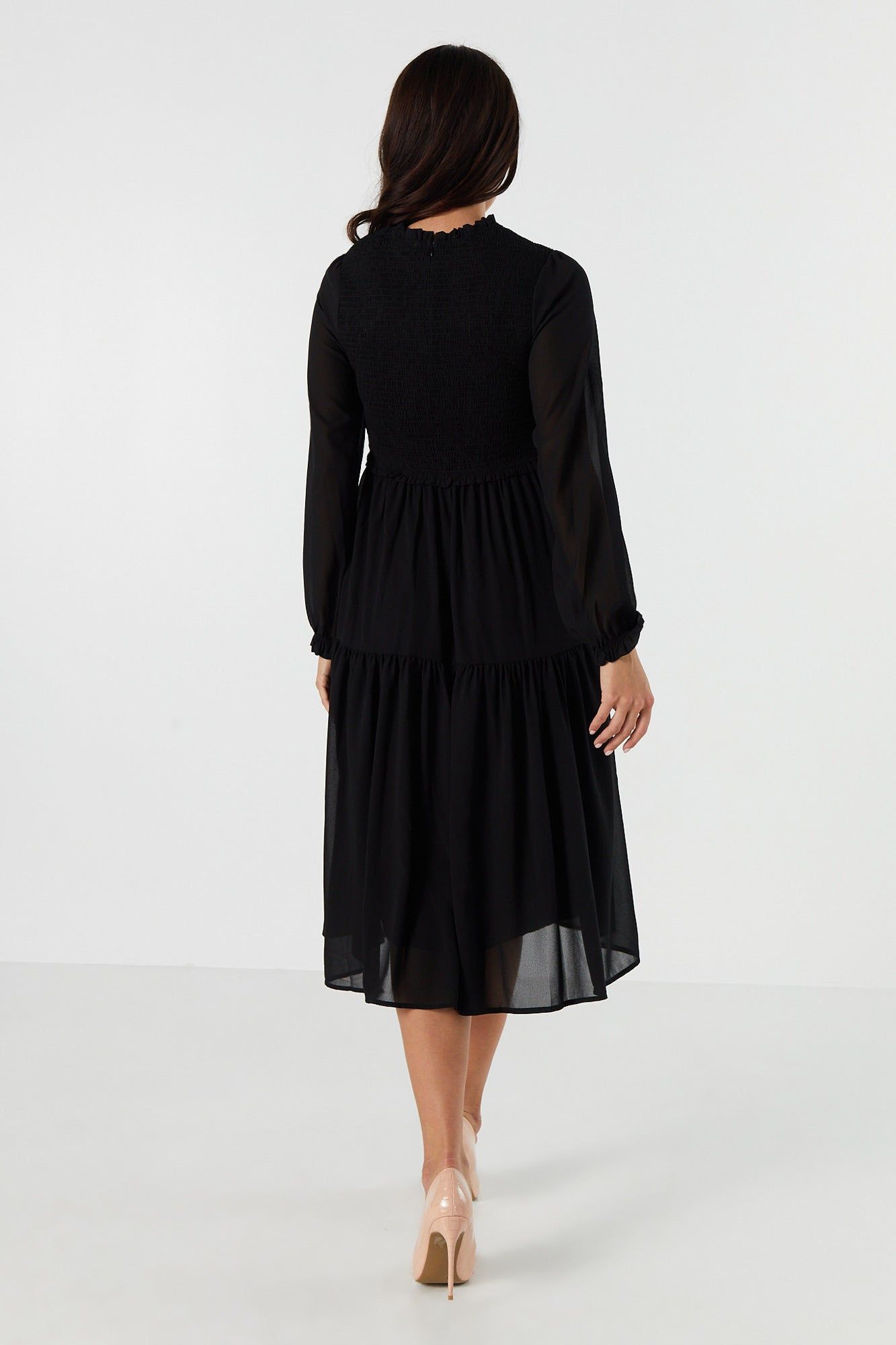 Smocked Tiered Long Sleeve Maxi Dress sold by Urban Planet product image thumbnail 5