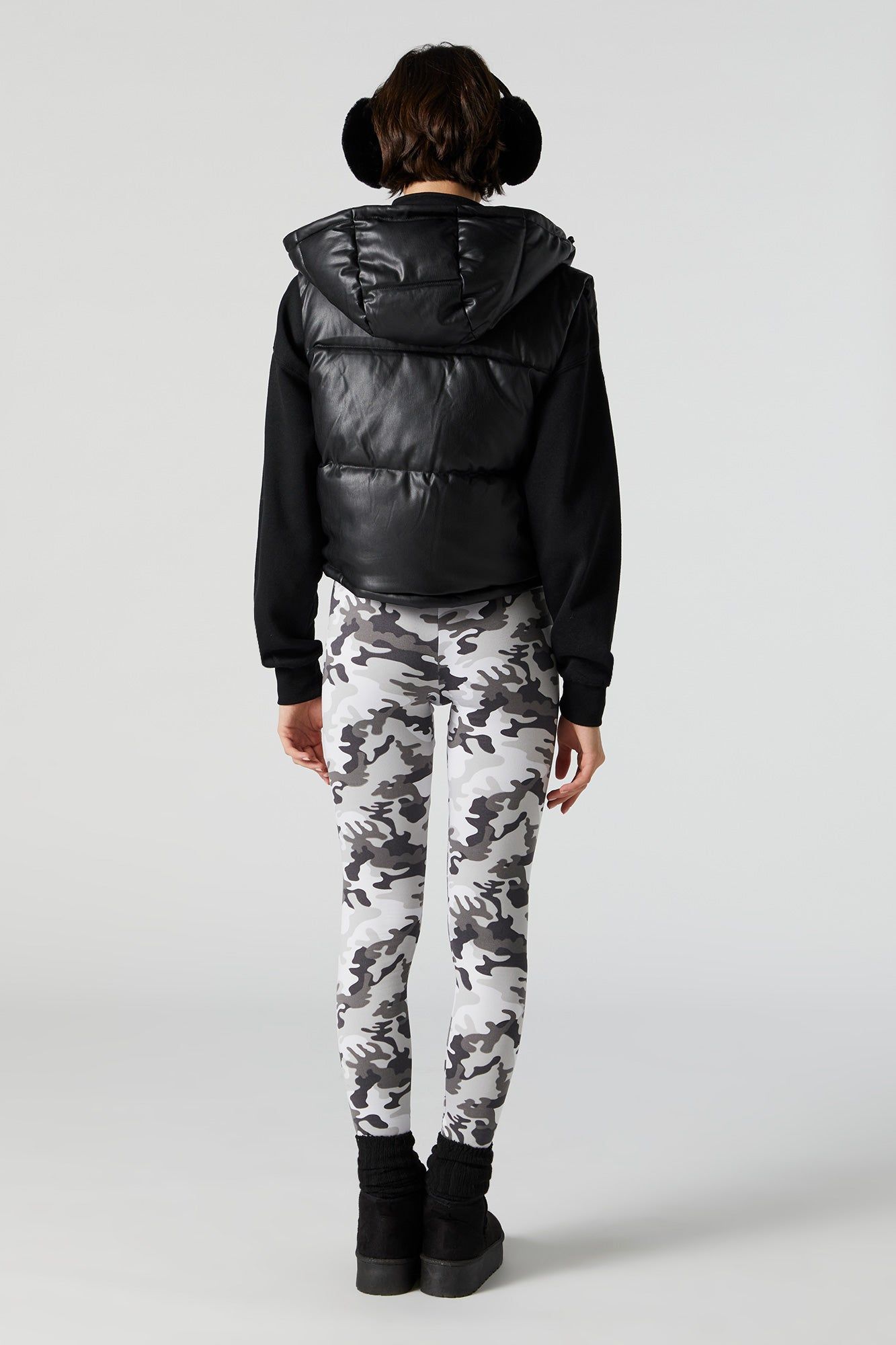 Black and White Camo Print Legging sold by Urban Planet product image thumbnail 3
