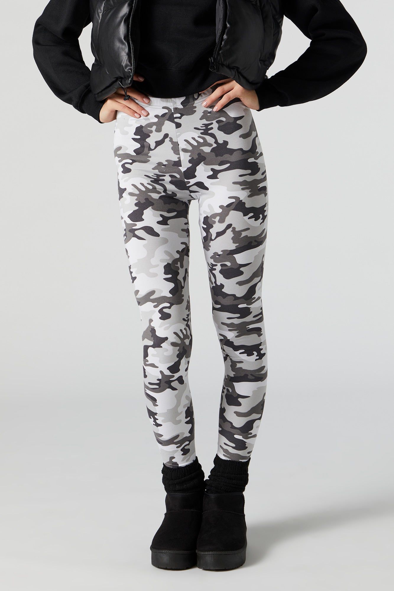 Black and White Camo Print Legging sold by Urban Planet product image thumbnail 2