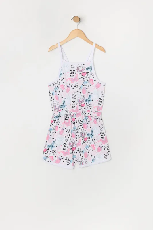 Girls Rainbow Print Dolphin Hem Romper sold by Urban Planet