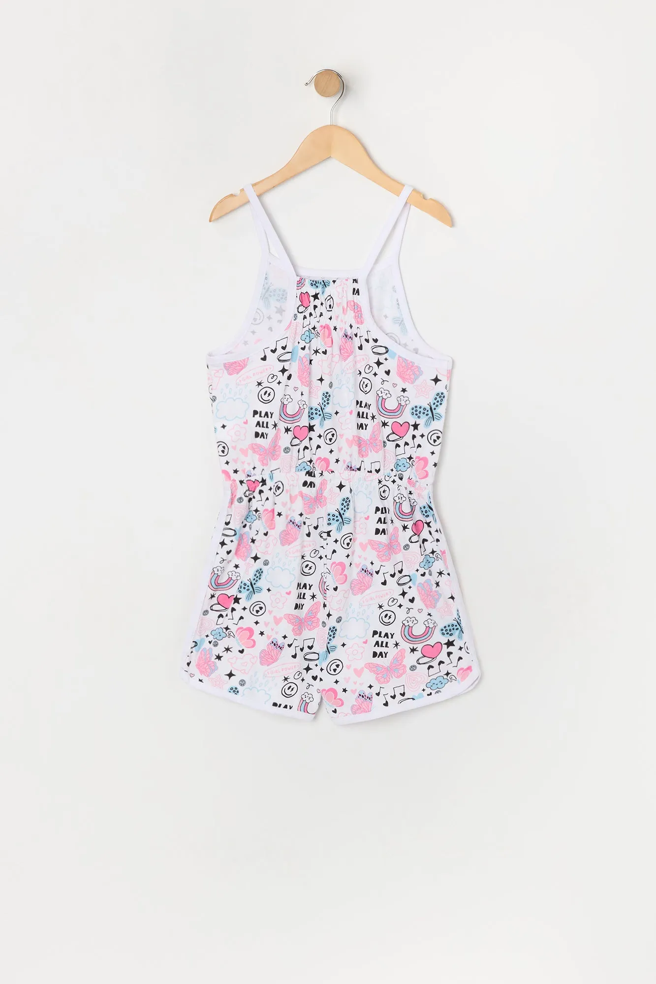 Girls Rainbow Print Dolphin Hem Romper sold by Urban Planet product image thumbnail 2