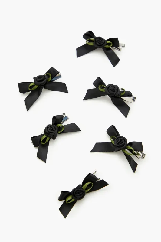 Rosette Bow Hair Clip Set sold by Urban Planet