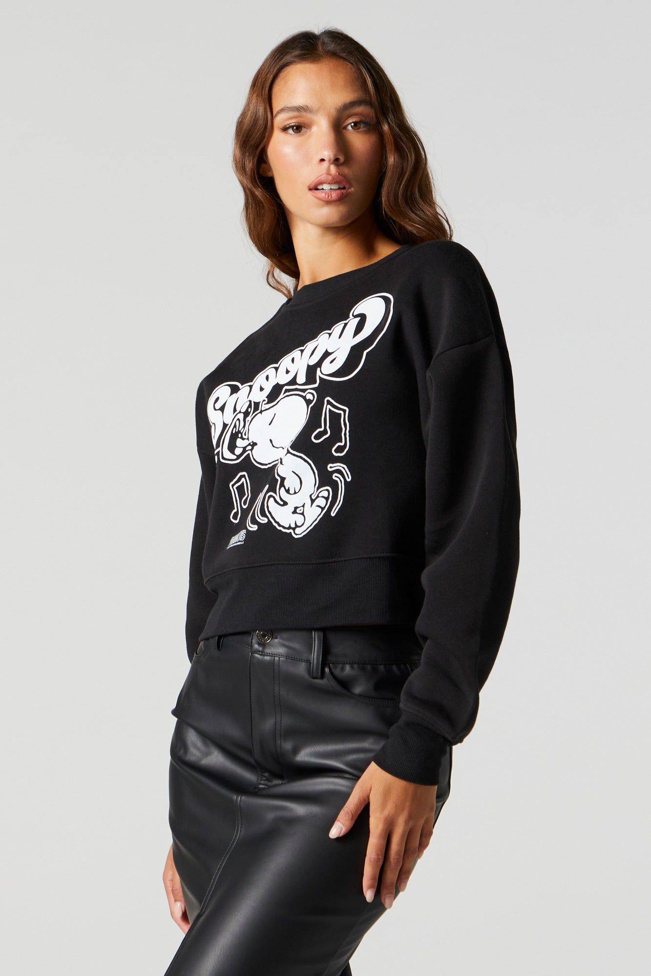 Snoopy Graphic Cropped Sweatshirt sold by Urban Planet