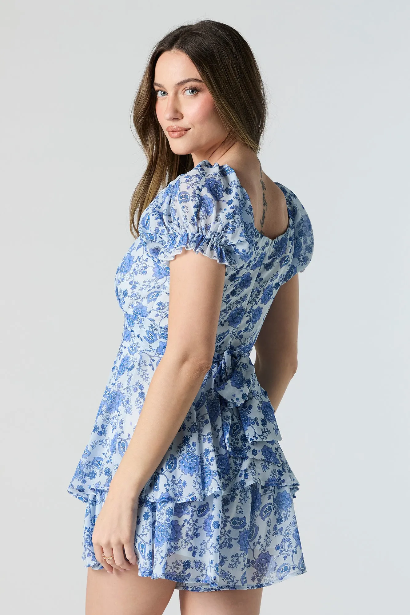 Combi-short volanté en chiffon avec motif cachemire sold by Urban Planet product image thumbnail 4