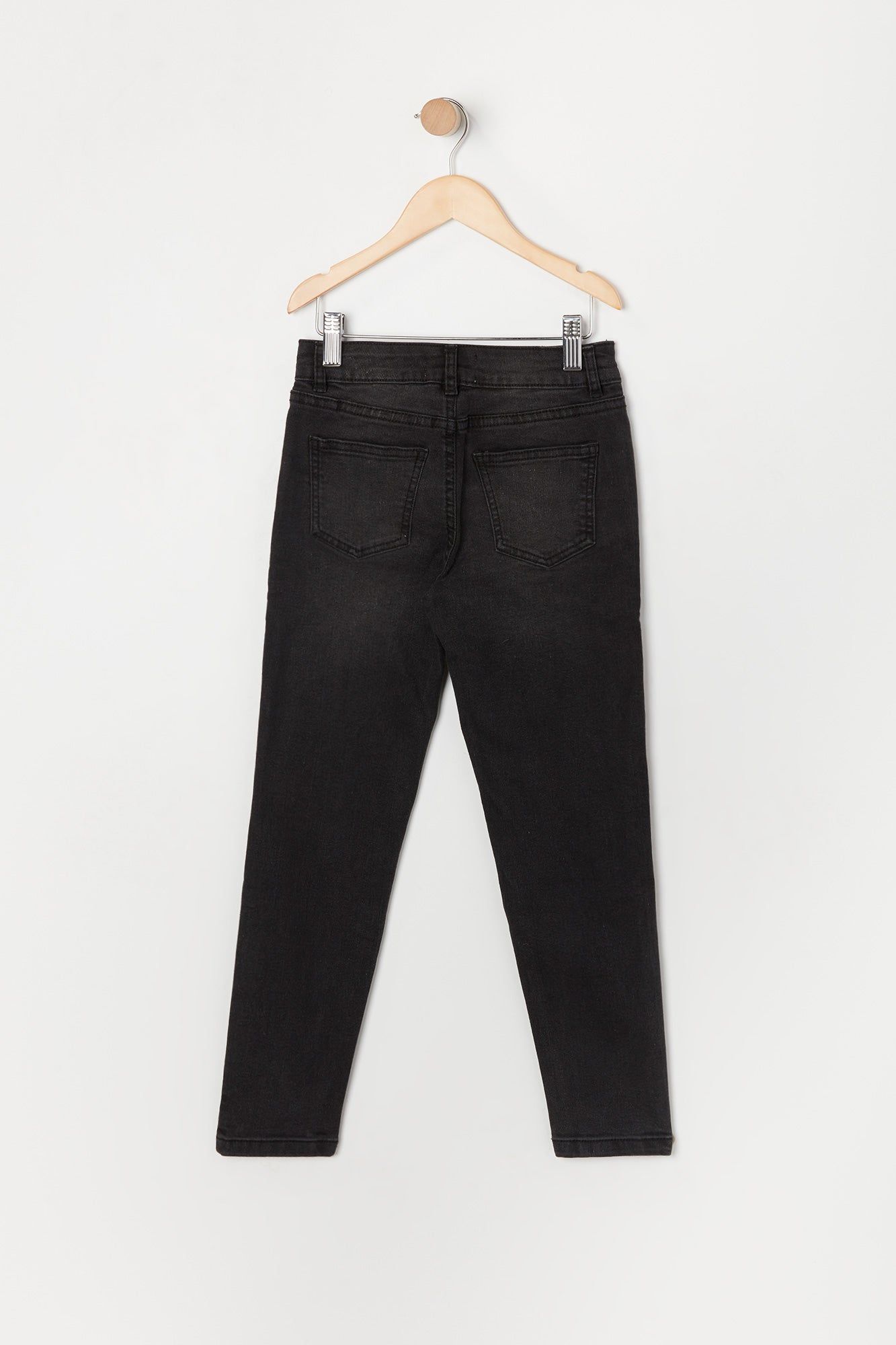 Girls Miami Black Wash Mid Rise Distressed Skinny Jean sold by Urban Planet product image thumbnail 4