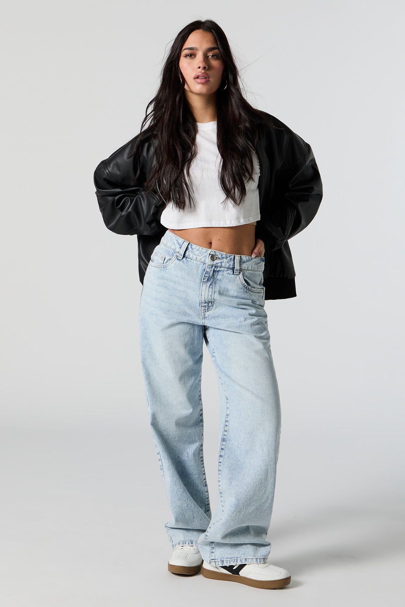 Osaka High-Rise Acid Wash Wide Leg Jean sold by Urban Planet