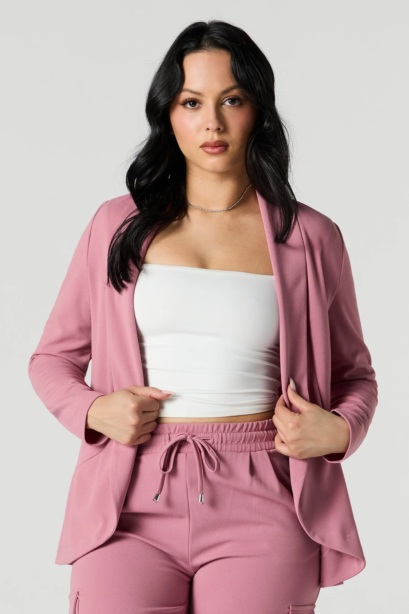 Blazer enveloppant en crêpe sold by Urban Planet product image thumbnail 4