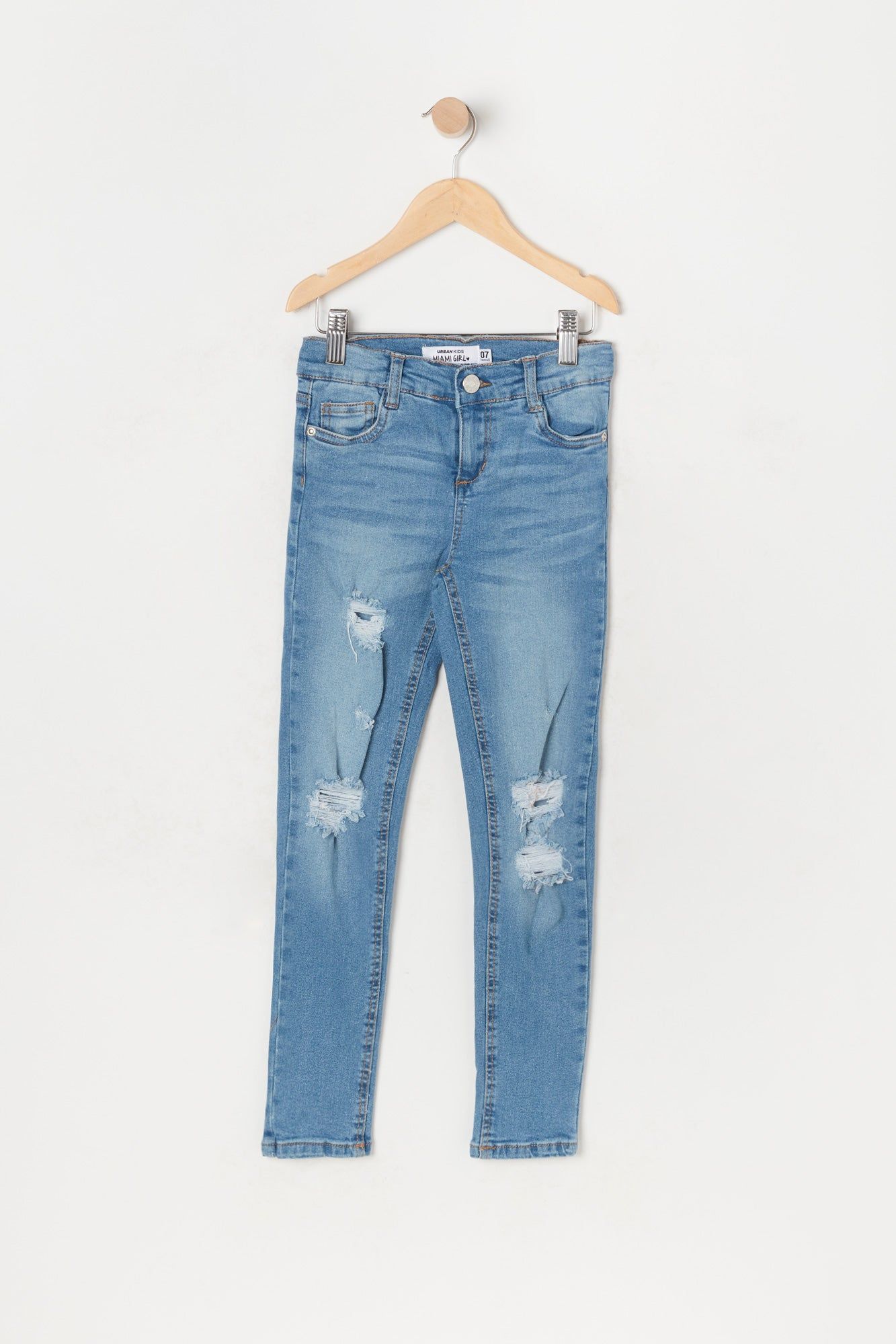 Girls Miami Distressed Medium Wash Skinny Jean sold by Urban Planet