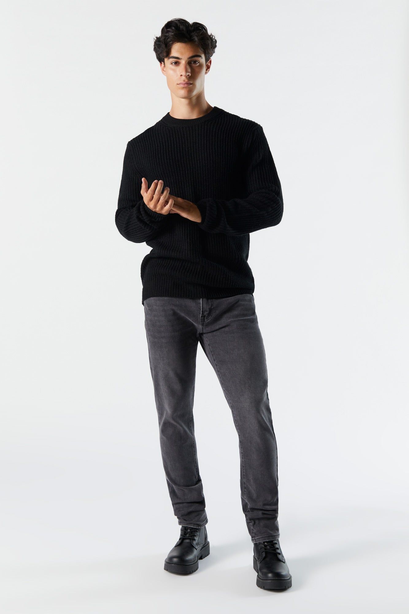 Jean en denim mince délavé gris sold by Urban Planet product image thumbnail 2