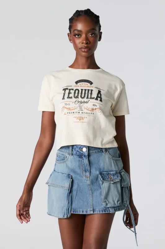 Tequila Graphic Cropped T-Shirt sold by Urban Planet