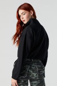 Fleece Quarter Zip Cropped Sweatshirt sold by Urban Planet