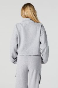 Fleece Quarter Zip Cropped Sweatshirt sold by Urban Planet