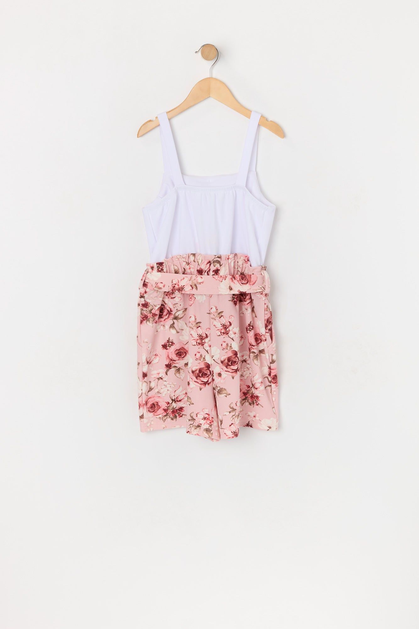 Combi-short fleuri rose avec ceinture pour fille sold by Urban Planet product image thumbnail 2