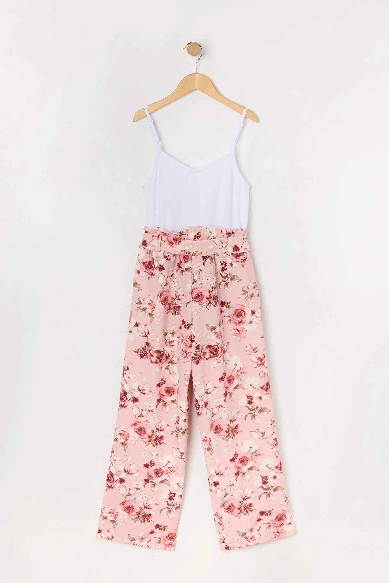 Girls Rose Print Belted Jumpsuit sold by Urban Planet product image thumbnail 2
