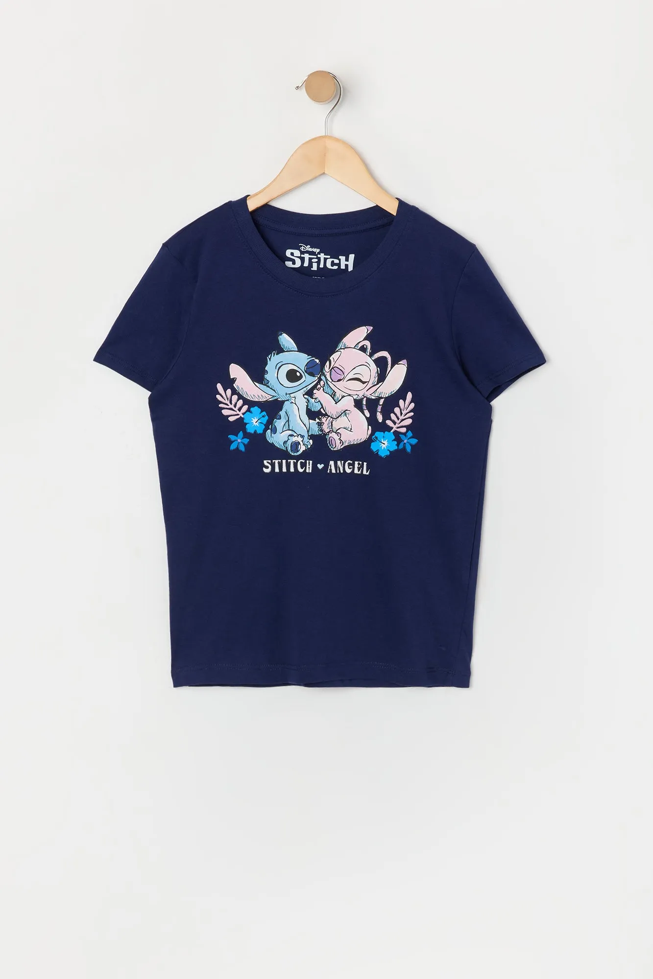 T-shirt à imprimé Stitch and Angel pour fille sold by Urban Planet