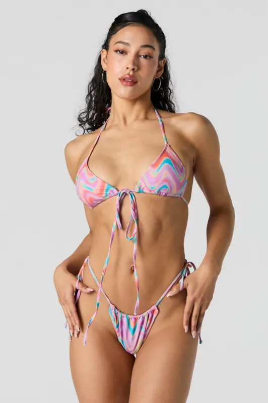 Swirl Print Drawstring Side Bikini Bottom sold by Urban Planet