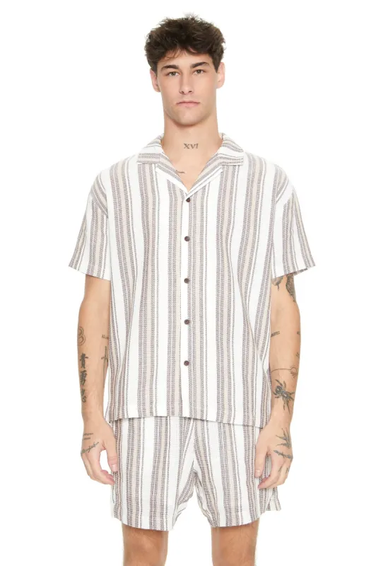 Striped Button-Up Top sold by Urban Planet
