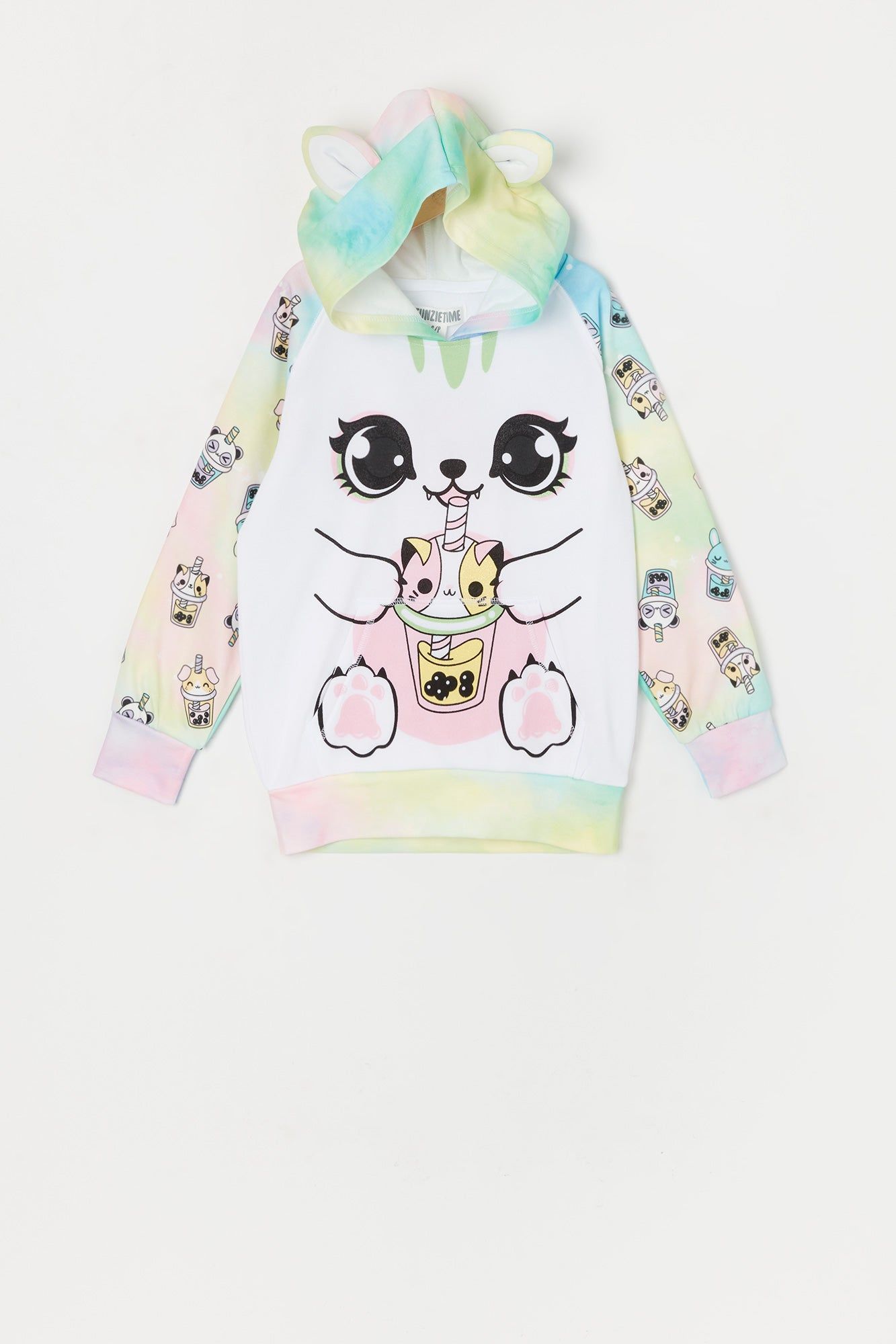 Girls Boba Cat Character Hoodie sold by Urban Planet