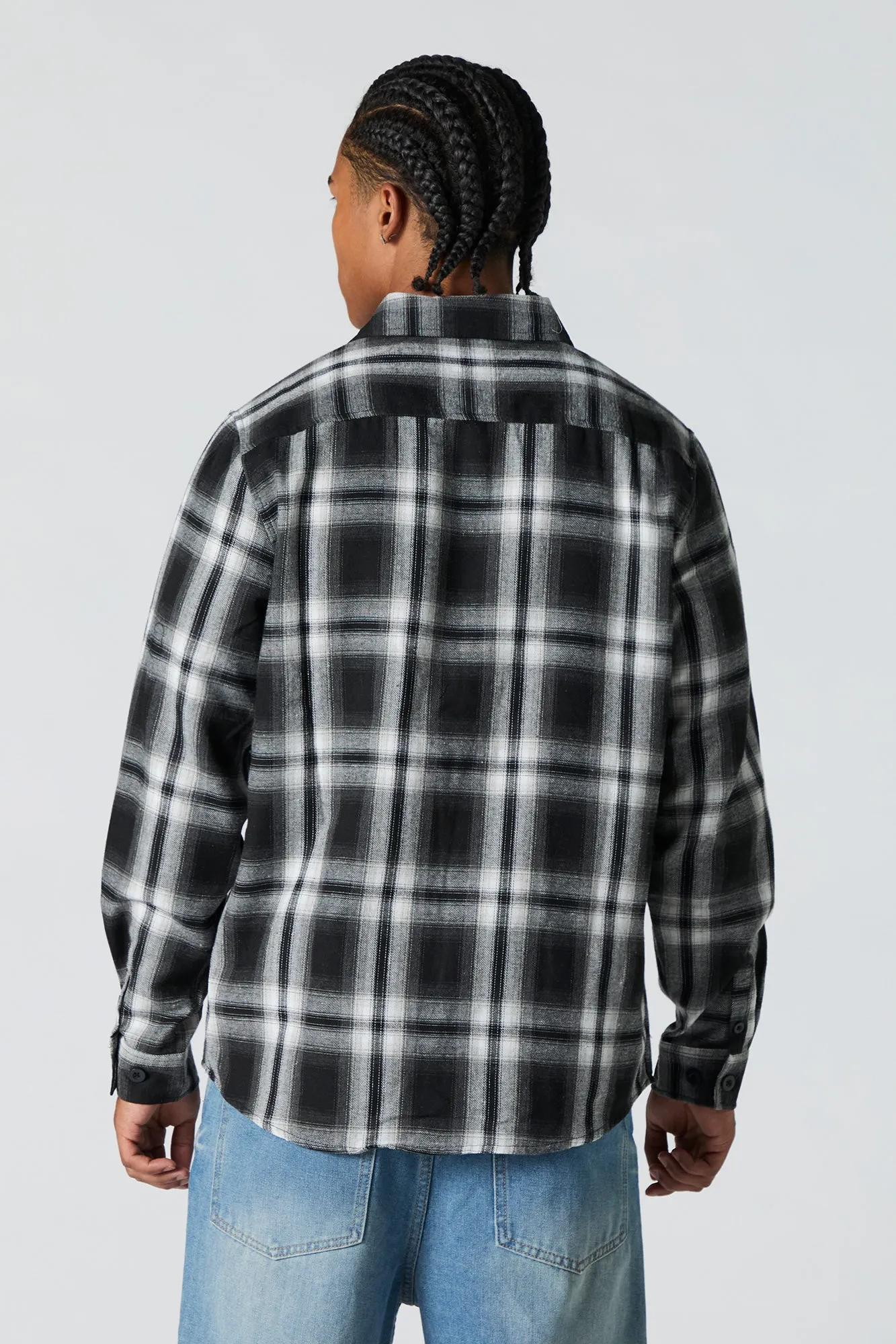 Haut boutonné à carreaux avec imprimé Dripping Smiley sold by Urban Planet product image thumbnail 2