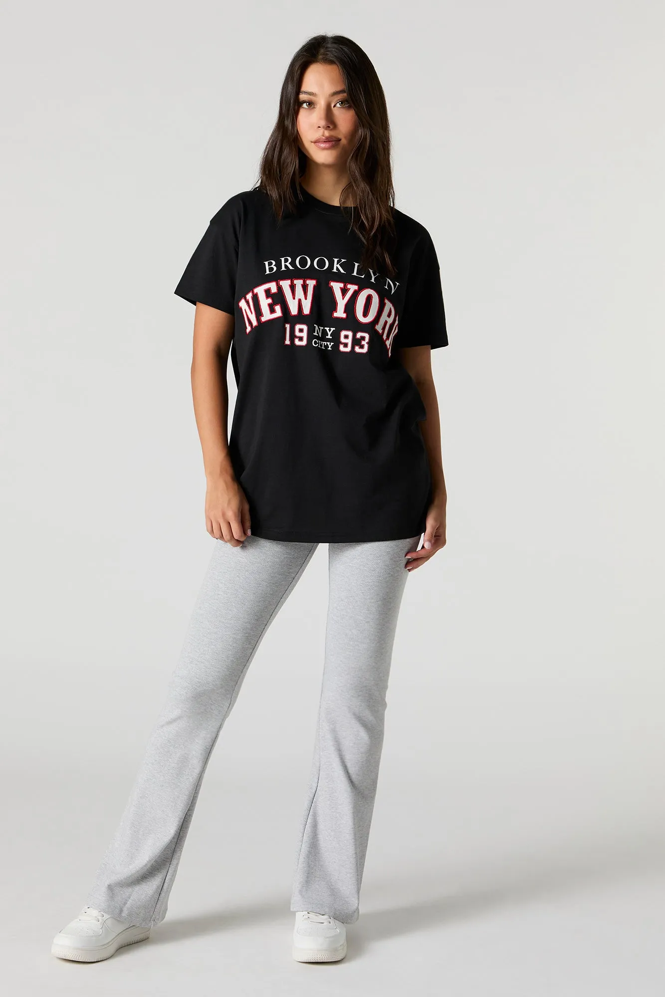 T-shirt tunique avec motif brodé Brooklyn New York en sergé sold by Urban Planet product image thumbnail 2