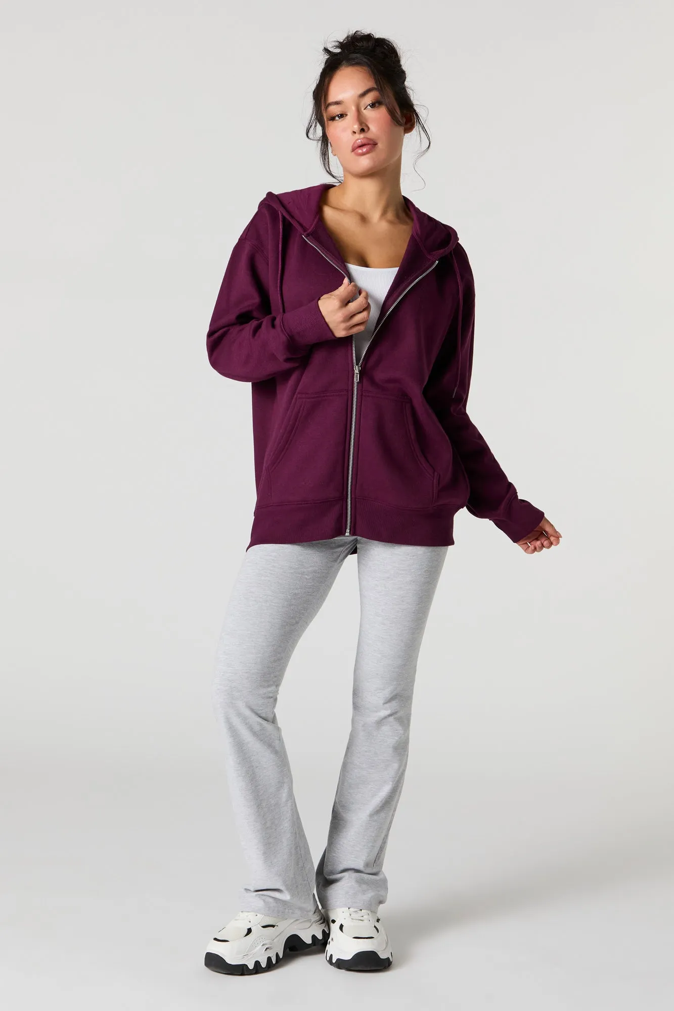 Oversized Fleece Zip-Up Hoodie sold by Urban Planet product image thumbnail 3