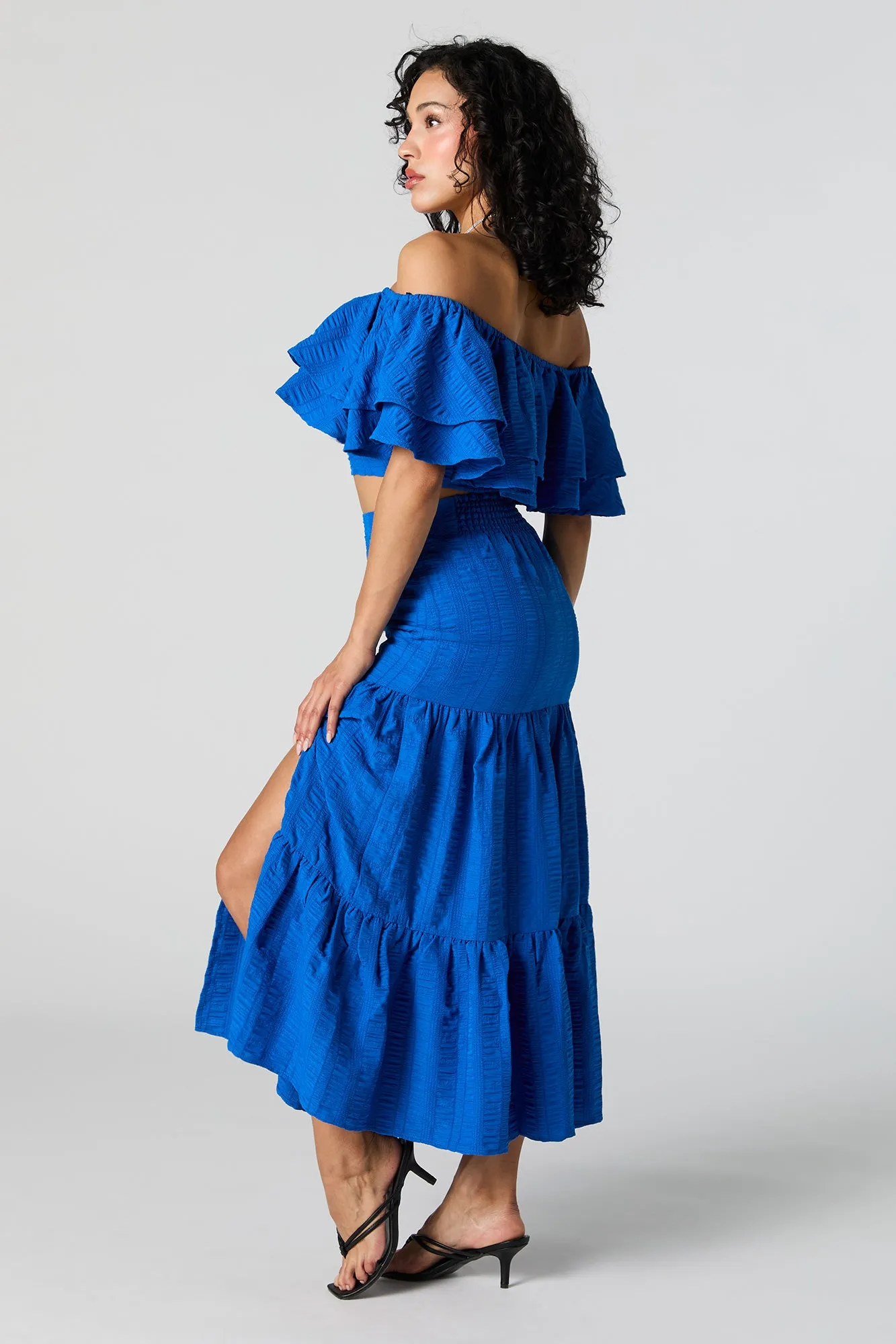 Jupe midi volantée avec fente sold by Urban Planet product image thumbnail 2