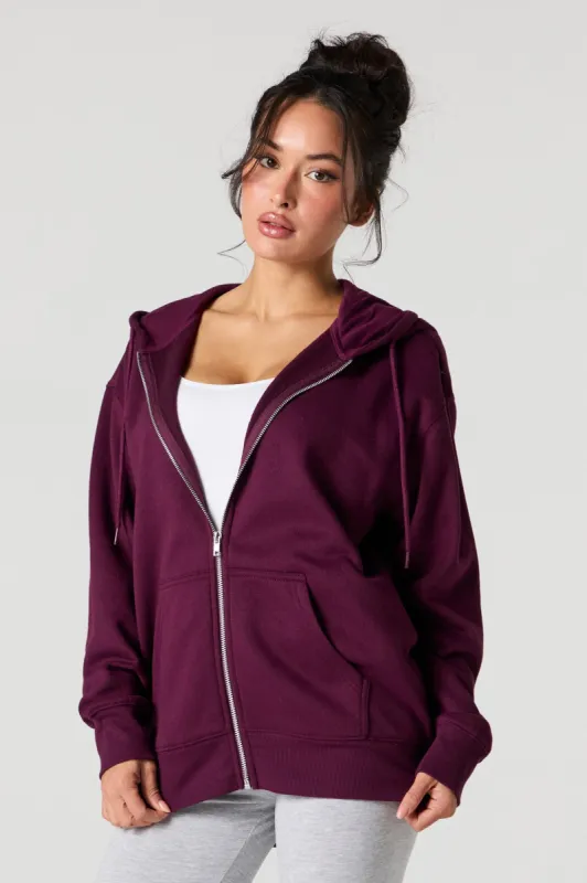 Oversized Fleece Zip-Up Hoodie sold by Urban Planet