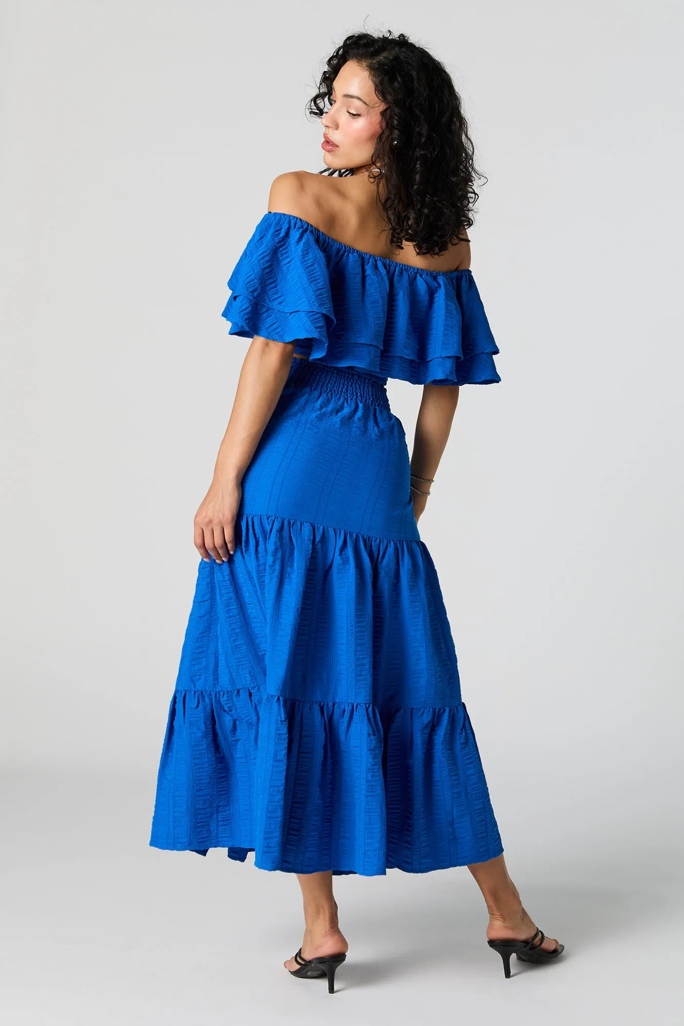 Jupe midi volantée avec fente sold by Urban Planet product image thumbnail 3