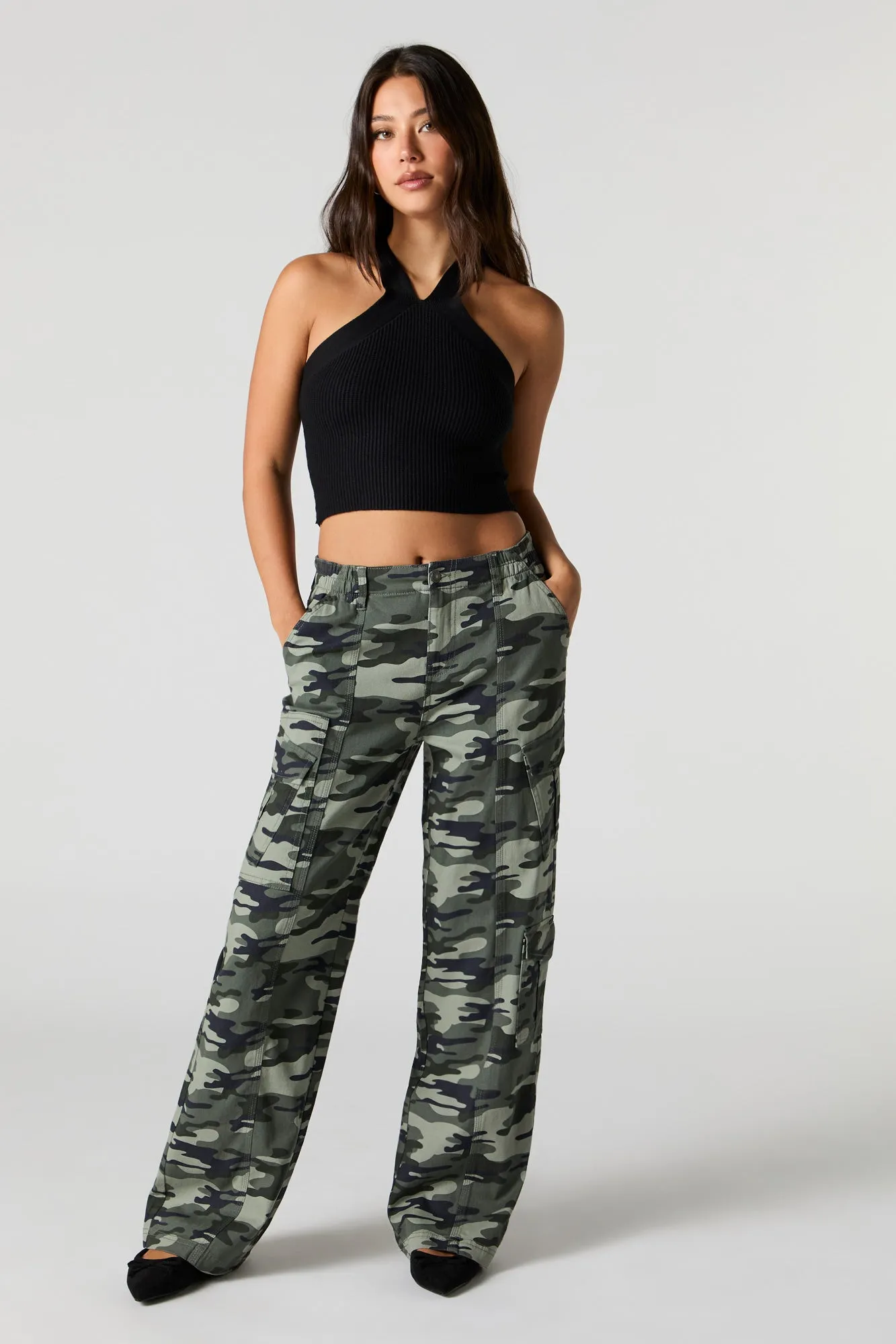 Camo Straight Leg Cargo Pant sold by Urban Planet product image thumbnail 4