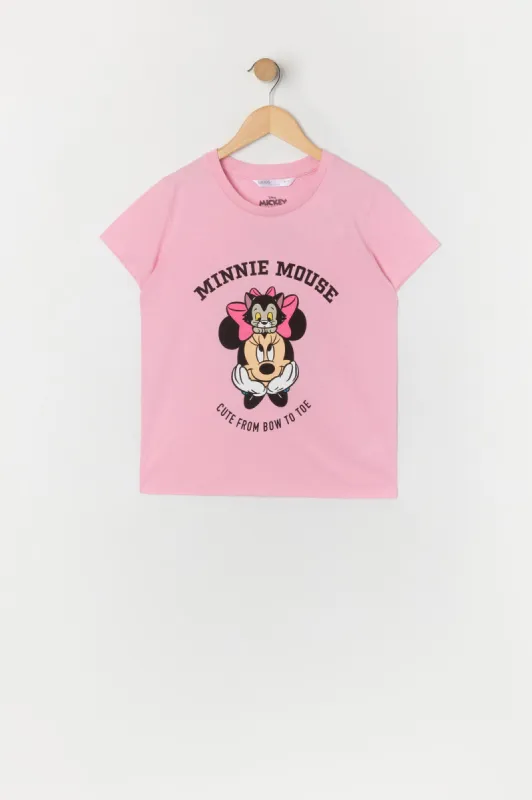 Girls Minnie Mouse Bow to Toe Graphic T-Shirt sold by Urban Planet