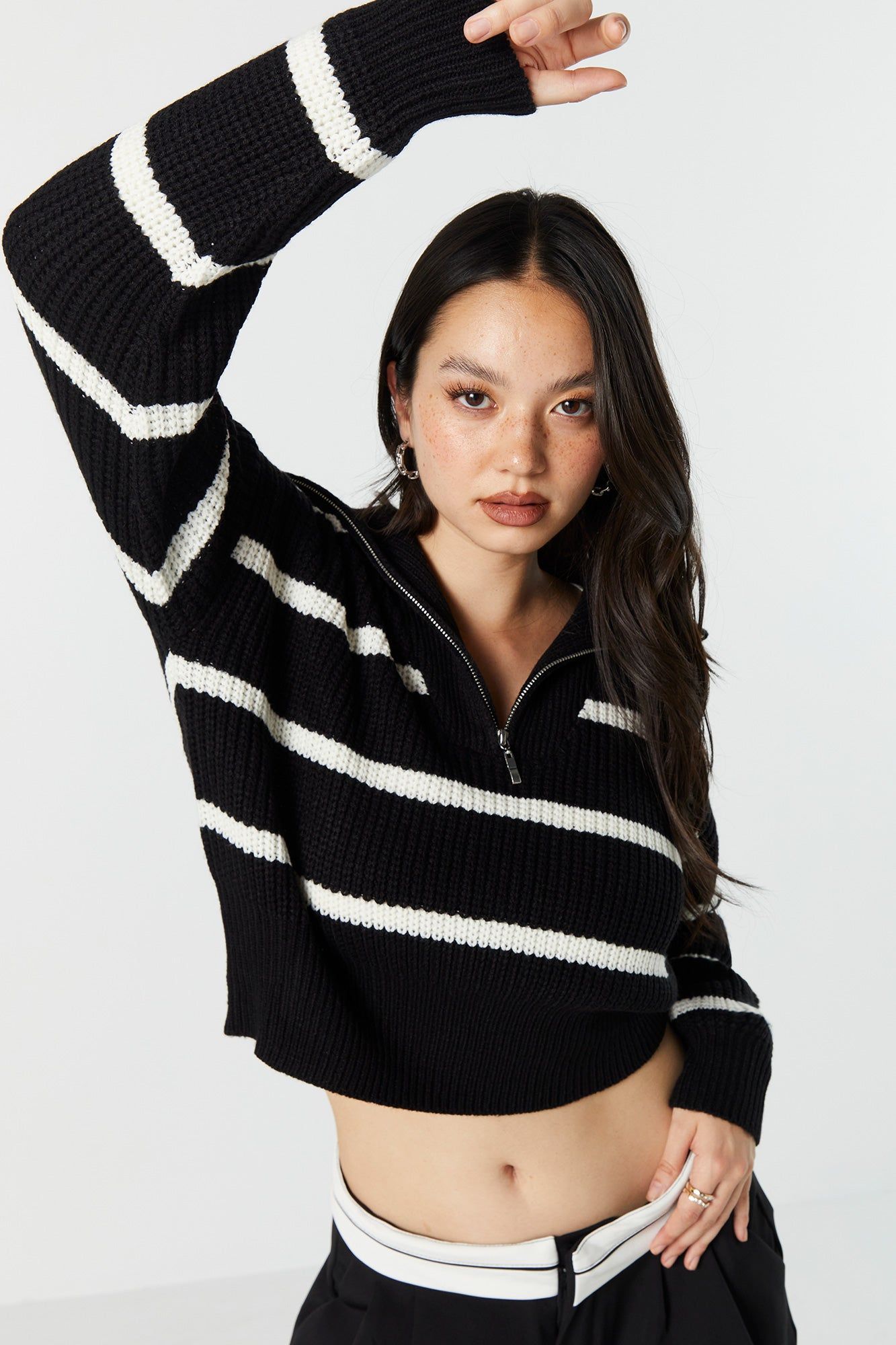 Knit Zip Quarter Zip Sweater sold by Urban Planet product image thumbnail 5