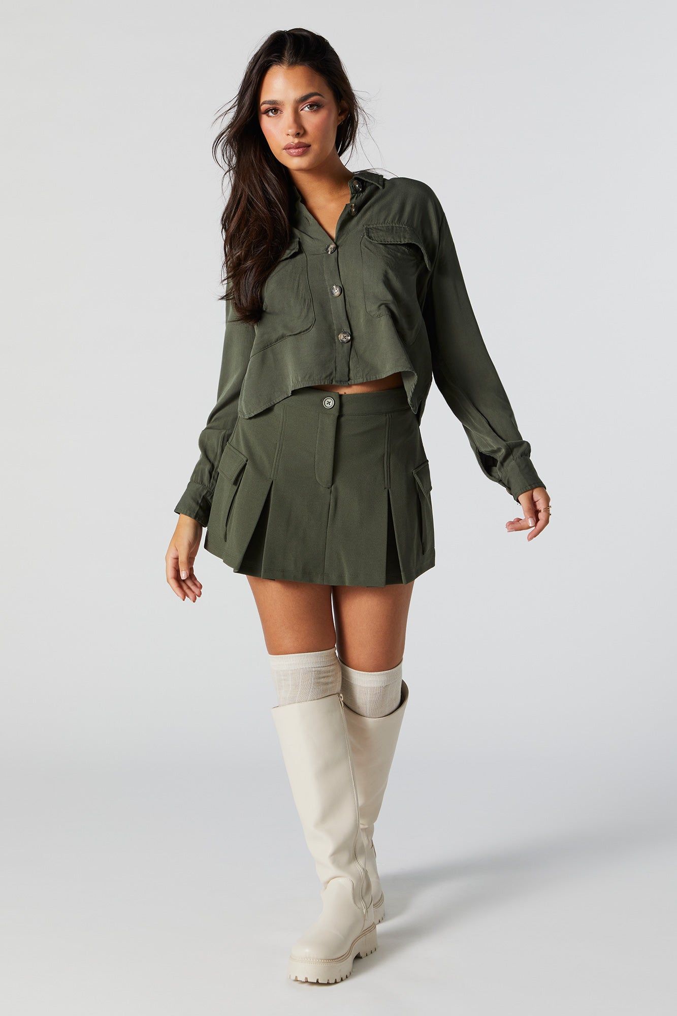 Cropped Button-Up Top sold by Urban Planet product image thumbnail 3