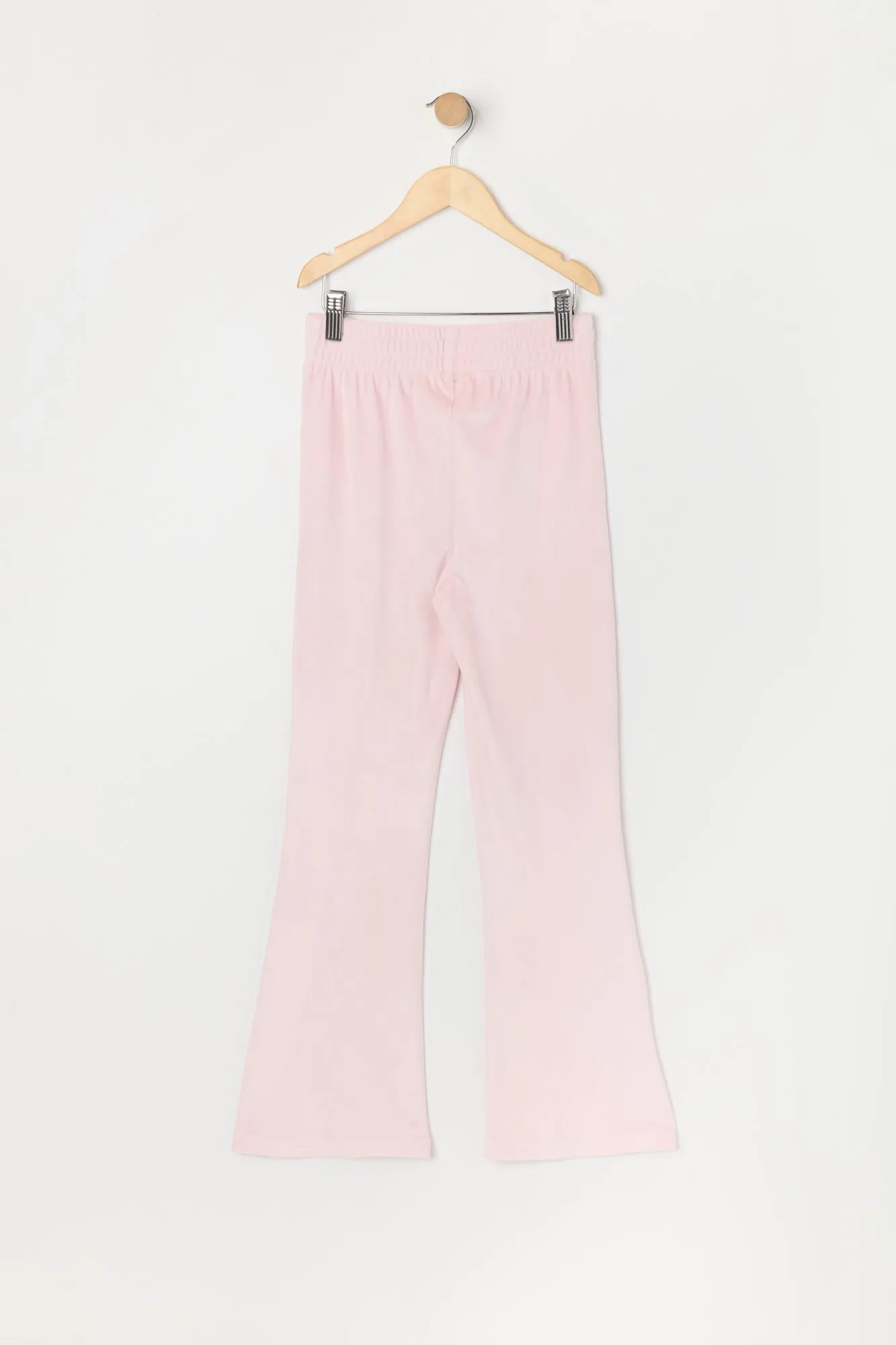 Pantalon à jambe évasée en velours à imprimé Princesse avec pierres du Rhin pour fille sold by Urban Planet product image thumbnail 2