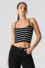 Striped Ribbed Scoop Neck Cropped Tank sold by Urban Planet