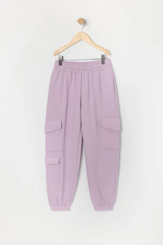 Girls Fleece Multi Pocket Cargo Jogger made by Urban Planet