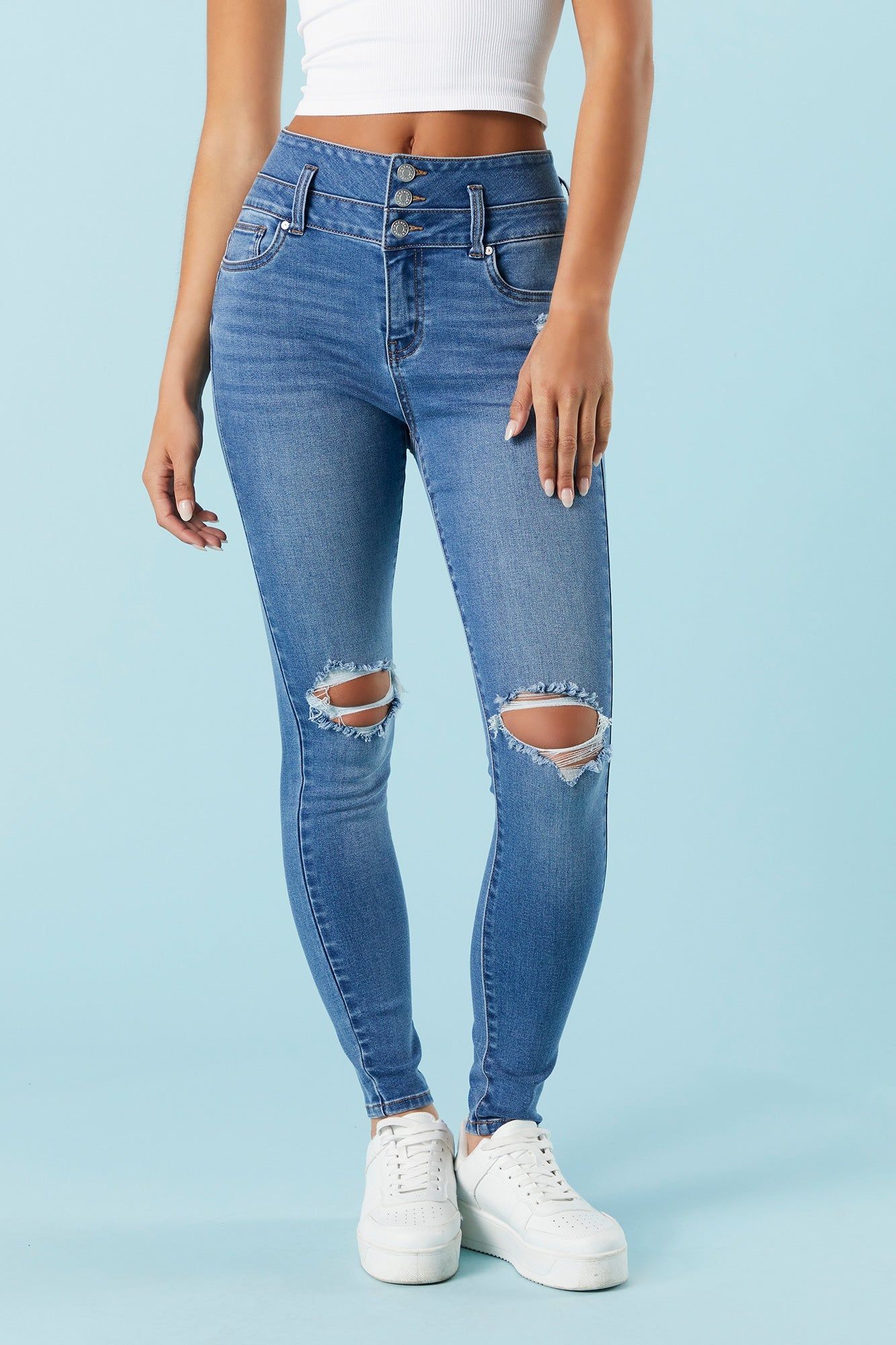 Jean ajusté Ibiza en denim délavé Moyen sold by Urban Planet product image thumbnail 2