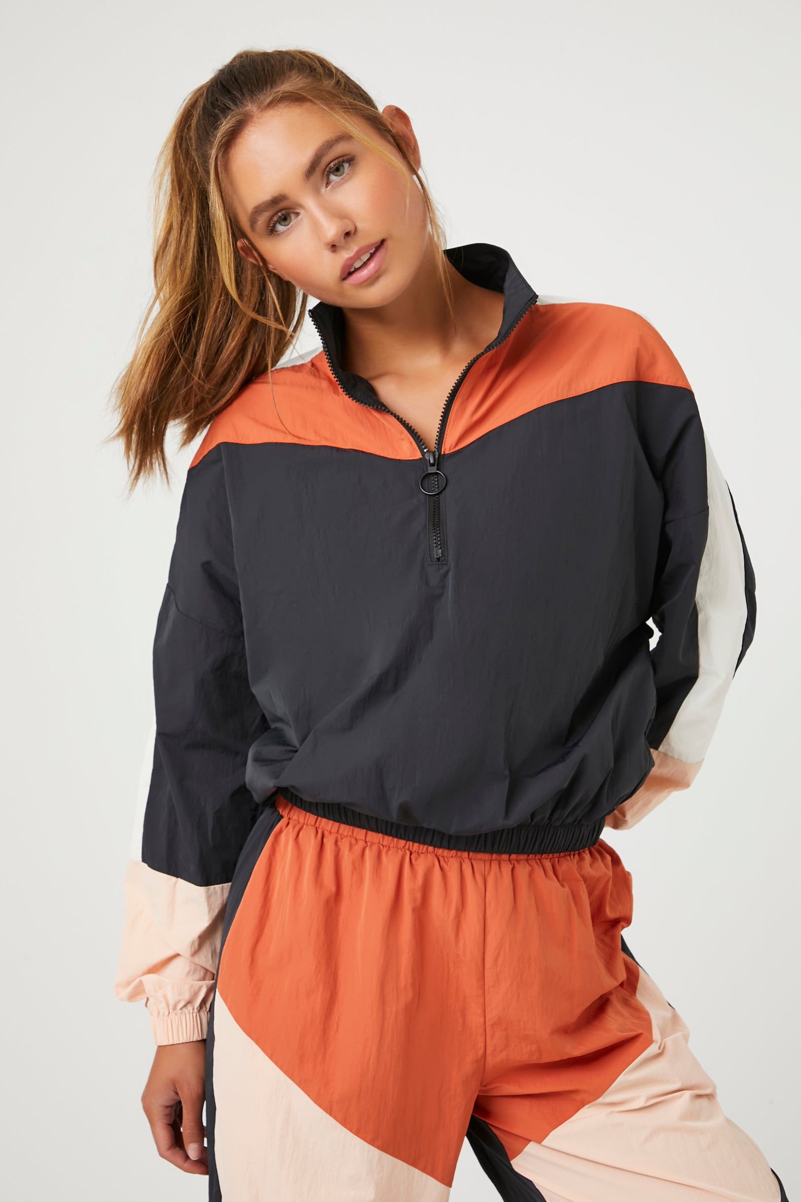 Active Colourblock Half-Zip Jacket sold by Urban Planet