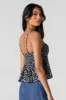 Débardeur de style nuisette laitière en chiffon fleuri noir sold by Urban Planet