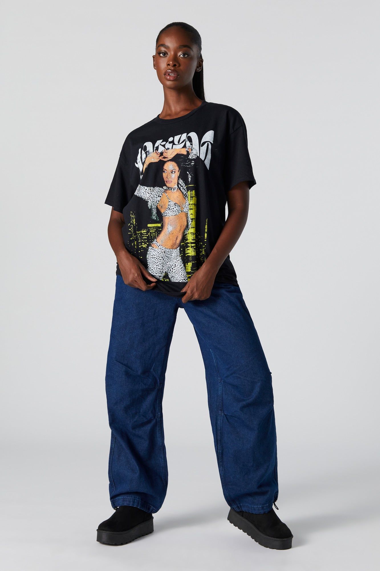 Aaliyah Graphic Boyfriend T-Shirt sold by Urban Planet product image thumbnail 3